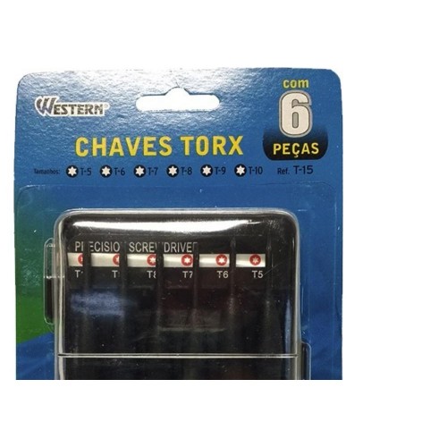 Chave Torx Western T05At10 Com Cabo 06Pecas T-15