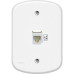 Conjunto Fame 4X2 Branco Com Placa 1Tomada Rj45 