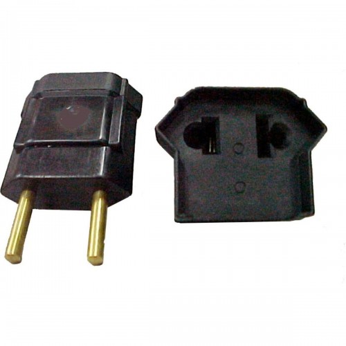 Pino Adaptador (Entrada =2 Redondo/Saida =2 Universal) Fernik Preto 508-1-1 - Kit C/20 