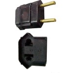 Pino Adaptador (Entrada =2 Redondo/Saida =2 Universal) Fernik Preto 508-1-1 - Kit C/20 