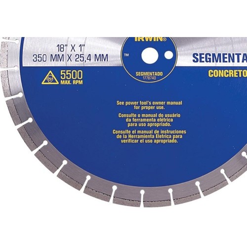 Disco Diamantado Irwin Concreto Segmentado 350Mm 