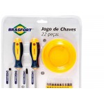 Chave Fenda/Phillips/Torx Brasfort Com Catraca Com 22 Pecas 7031