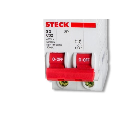 Kit C/5 - Disjuntor Steck Din Bipolar 16A Sd62 C  Sdd62C16