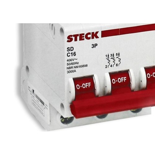 Disjuntor Steck Din Tripolar 63A Sd63 C Sdd63C63