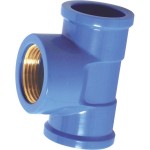 Tee Azul Krona Liso Rosca 32Mm X 3/4'' 507 - Kit C/10 