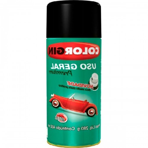 Tinta Spray Colorgin Uso Geral Preto 400Ml 52001