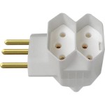 Pino 3 Saidas 2 Polos+Terra Exatronic Branco Sp2033Bc - Kit C/12 