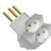 Pino 3 Saidas 2 Polos+Terra Exatronic Branco Sp2033Bc - Kit C/12 