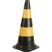 Cone Rigido Plastcor Plastico Preto/Amarelo 50Cm 700.01304