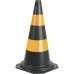 Cone Flexivel Plastcor Plastico Preto Refletivo 50Cm 