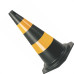 Cone Flexivel Plastcor Plastico Preto Refletivo 50Cm 