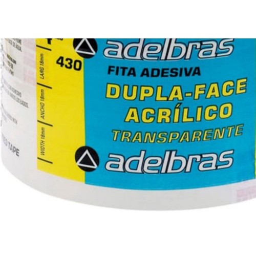 Fita Dupla Face Adelbras Acrilica Transparente 18X 30M  - Kit C/4 