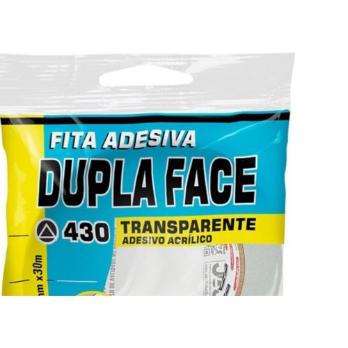 Fita Dupla Face Adelbras Acrilica Transparente 18X 30M Blister 