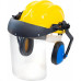 Capacete Com Abafador+Viseira Plastcor Amarelo 