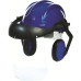 Capacete Com Abafador+Viseira Plastcor Azul 