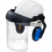 Capacete Com Abafador+Viseira Plastcor Branco 