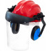 Capacete Com Abafador+Viseira Plastcor Vermelho 