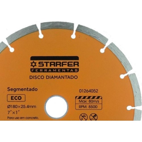 Disco Diamantado Starfer Segmentado 180Mm Seco/Agua 