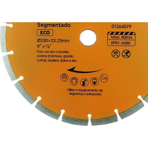 Disco Diamantado Starfer Eco Segmentado 230Mm Seco/Agua 