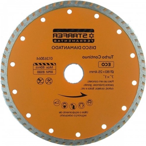 Disco Diamantado Starfer Eco Turbo 180Mm Seco/Agua 