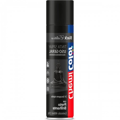 Tinta Spray Chemicolor Preto Brilhante 400Ml 