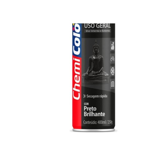 Tinta Spray Chemicolor Preto Brilhante 400Ml 