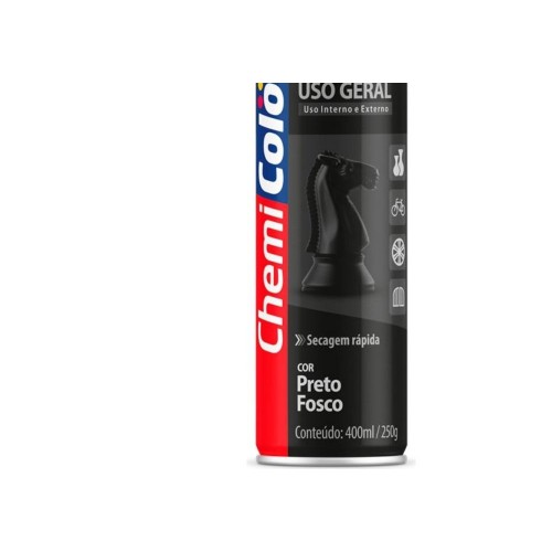 Tinta Spray Chemicolor Preto Fosco 400Ml 