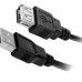 Cabo Usb 2.0 - Usb A Macho + Usb A Femea 2.0 - 1.80M - Preto 018-3277