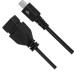 Cabo Micro Usb Mobile - Micro Usb + Usb A Femea - 17Cm - Preto 018-0112