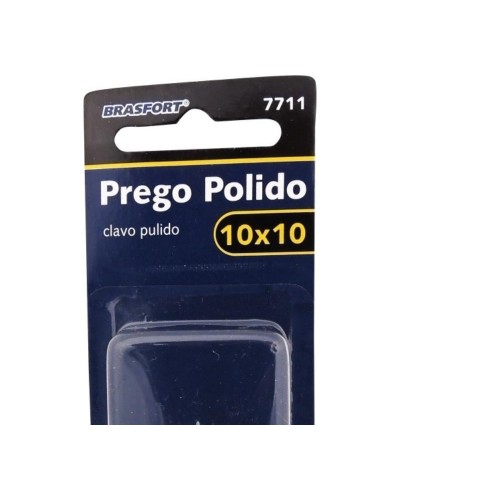 Cartela Prego Aco Polido Brasfort Com Cabeca  10X10 (1,50X23mm) Cartela Com 30 Gramas 7711