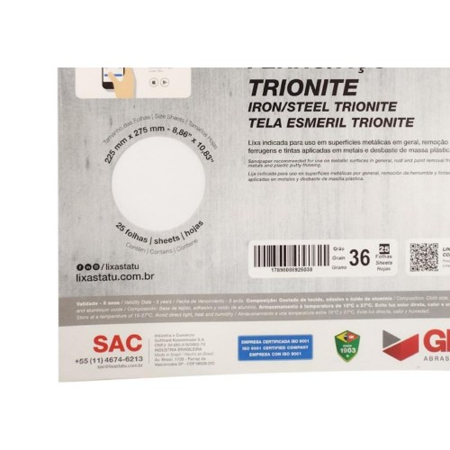 Lixa Ferro Tatu 36 Trionite K29600360025 - Kit C/25 