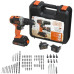 Furadeira/Parafusadeira Black & Decker 3/8''20V Bateria Com 80 Acessorios Bcd704C1Ka-Br