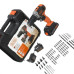 Furadeira/Parafusadeira Black & Decker 3/8''20V Bateria Com 80 Acessorios Bcd704C1Ka-Br