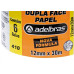 Fita Dupla Face Adelbras De Papel Branca 12 X 30M Flowpack  - Kit C/6 