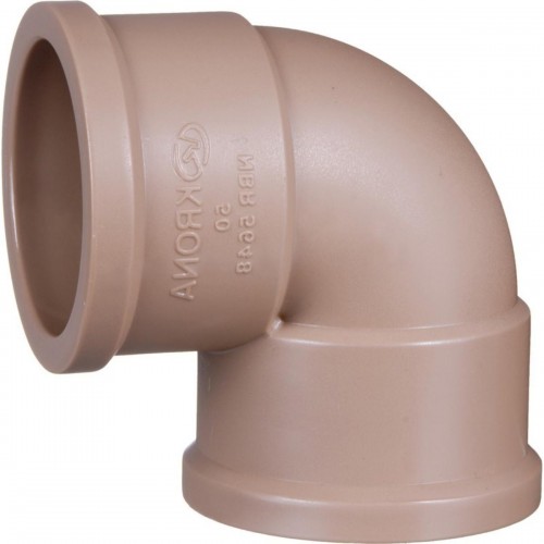 Cotovelo Marrom Krona Liso Liso 50Mm X 90 428 - Kit C/25 