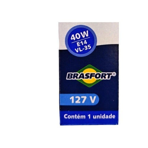 Lampada Vela Lisa Brasfort 40Wx127V. Clara - Kit C/10 Peças