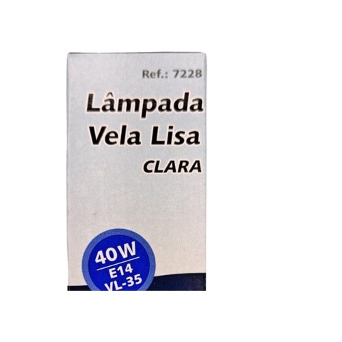 Lampada Vela Lisa Brasfort 40Wx127V. Clara - Kit C/10 Peças