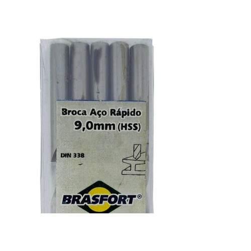 Broca Aco Rapido Brasfort 9 Mm - 7485 - Kit C/5 Peças