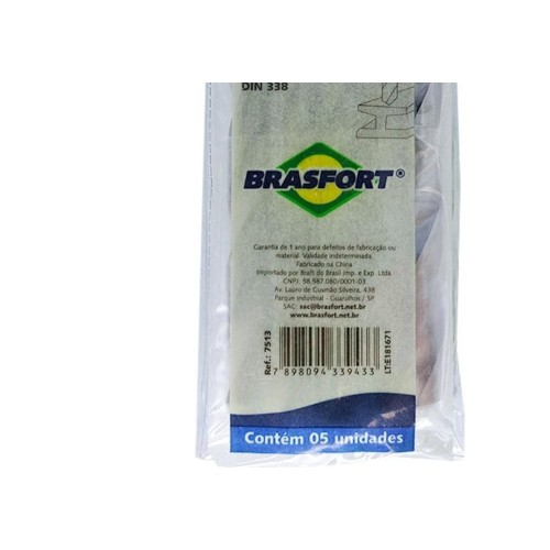 Broca Aco Rapido Brasfort   3/8'' - 7513 - Kit C/5 Peças