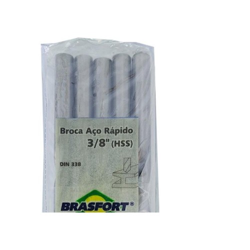 Broca Aco Rapido Brasfort   3/8'' - 7513 - Kit C/5 Peças