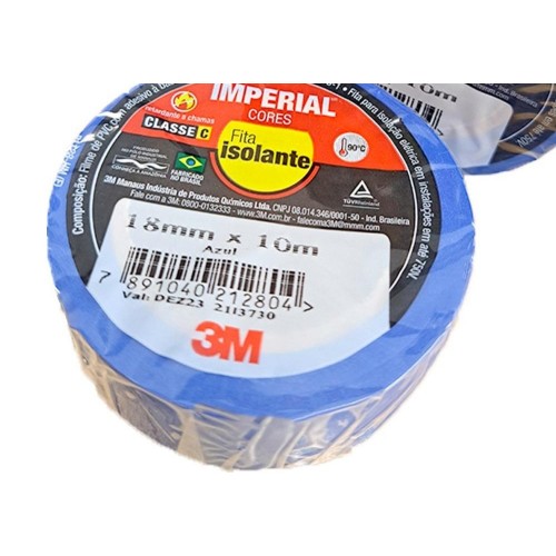 Fita Isolante 3M Imperial. 10M Azul - Kit C/10 Peças