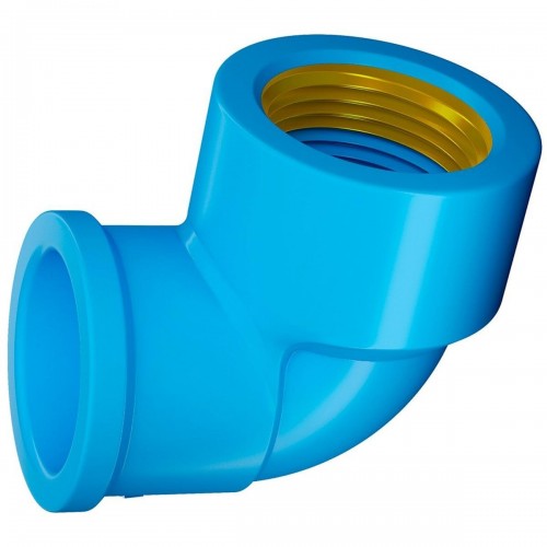 Joelho Azul Com Bucha Latao Fortlev 25Mm X 3/4'' - Kit C/20 Peças