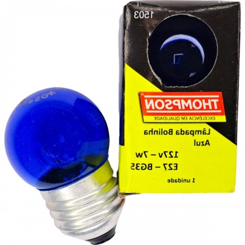 Lampada Bolinha Thompson 7Wx127V Azul - Kit C/10 Peças