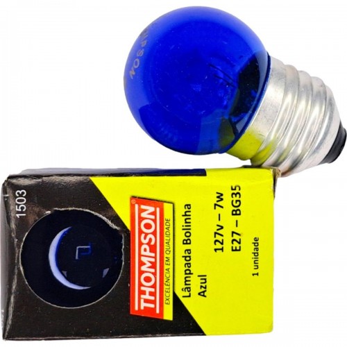 Lampada Bolinha Thompson 7Wx127V Azul - Kit C/10 Peças