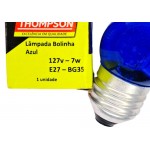 Lampada Bolinha Thompson 7Wx127V Azul - Kit C/10 Peças