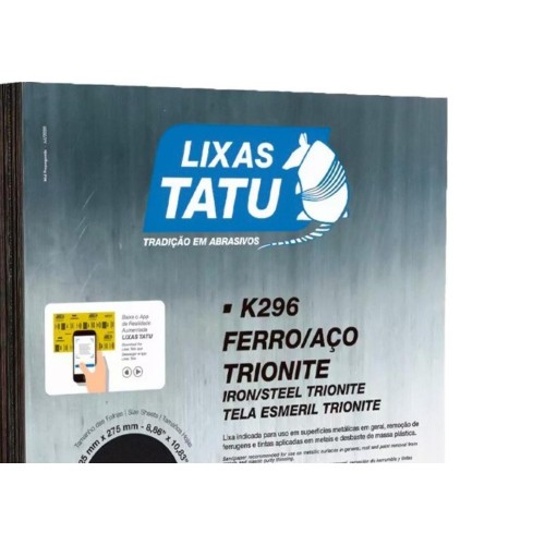 Lixa Ferro Tatu 60 - Pacote Com 25 Folhas - Kit C/25 Folhas