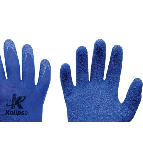 Luva Malha Kalipso Palma Emborrachada Blueflex 9 - G - Kit C/12 Pares