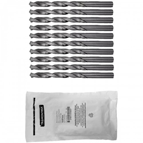 Broca Aco Rapido Tramontina Basic 6,0Mm Pacote Com 10 Pecas - 43124/043 - Kit C/10 Peças