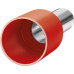 Terminal. Sforplast Tubular Ilhos Isolado Simples 1,0Mm Comprimento 8Mm - Vermelho