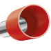 Terminal. Sforplast Tubular Ilhos Isolado Simples 10,0Mm Comprimento 12Mm - Vermelho